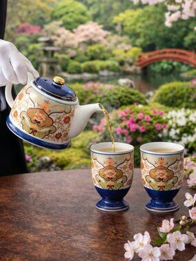 Vintage Arita Ware Ko-Imari Tea Set Unused Japan NOS